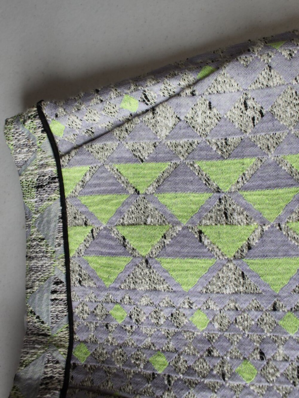 Hunter Bell New York Geometric Tweed Lined Shorts Neon Lime Green Purple Size 6 - Picture 3 of 8